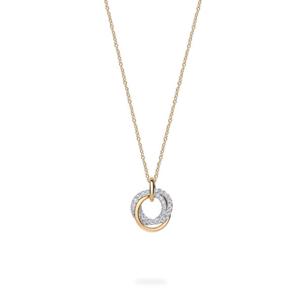 Yellow Gold Circle Pendant Necklace, Small